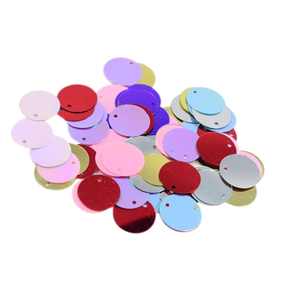 DIY Shiny Round Loose Sequins Paillettes Sewing Craft 16mm - Blue Mixed Color
