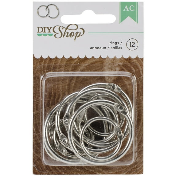 DIY Shop Metal Hinged O-Rings 12/Pkg-(6) 1" & (6) 1.5"