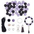 thumbnail image 1 of DIY Silicone Beads Keychain Making Kits including Alloy Swivel Lobster Claw Clasps Suede Tassel Pendant Decorations Mixed Color 15mm, 1 of 7