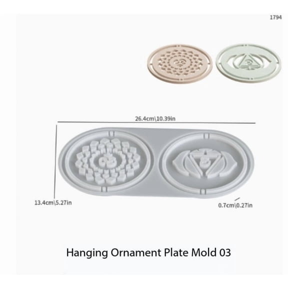 DIY Silicone Coaster Mold Set 2 Pack Round Hollow Pattern Molds for Resin Plaster Concrete Epoxy Casting
