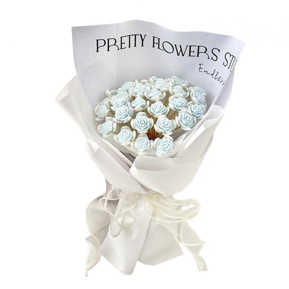 DIY Simulation Rose Flower Bouquet (99Pcs Small Flowers) Exquisite Durable Blue