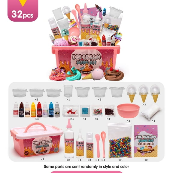 DIY Slime Set with Ice Cream Theme, Hand in Hand Made Sweet Stress Relief Toys