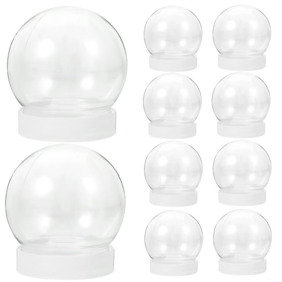 DIY Snow Globe Kit - 10 Clear Plastic Globes with Screw Cap (150ml)