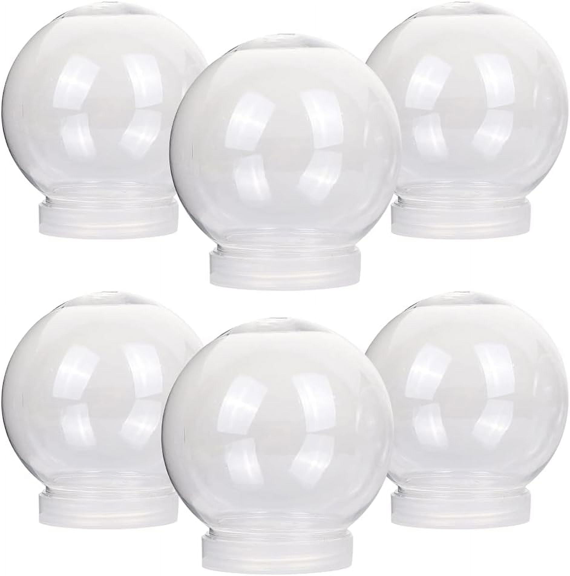 DIY Snow Globe Water Globes Set of 6 Clear PET Plastic Snow Globes for