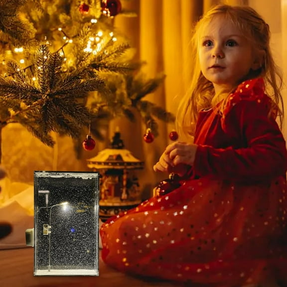 DIY Snowy Night Scene Night Light Kit | Flowing Snow Effect | Small Decorative Table Lamp | Handcrafted Winter Scenery | Soft Warm Lighting | 40ml Materials Pack