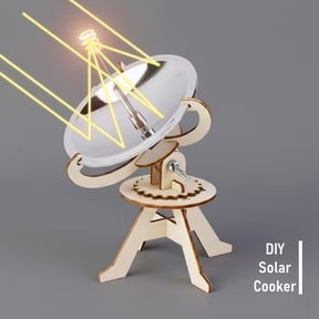 DIY Solar Cooker & Lighter Science Experiment Kit Portable Optical Physics Lab for STEM Classroom & Outdoor Learning, Build Your Own Solar Concentrator for Renewable Energy Experiments