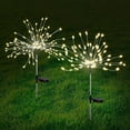 thumbnail image 1 of DIY Solar Garden Lights, 120 LED Solar DIY Flowers Fireworks Stars Lights Outdoor, Waterproof Solar Powered Pathway Lights for Path Lawn Walkway Patio Yard Christmas, (2 Pack, Warm White), 1 of 7