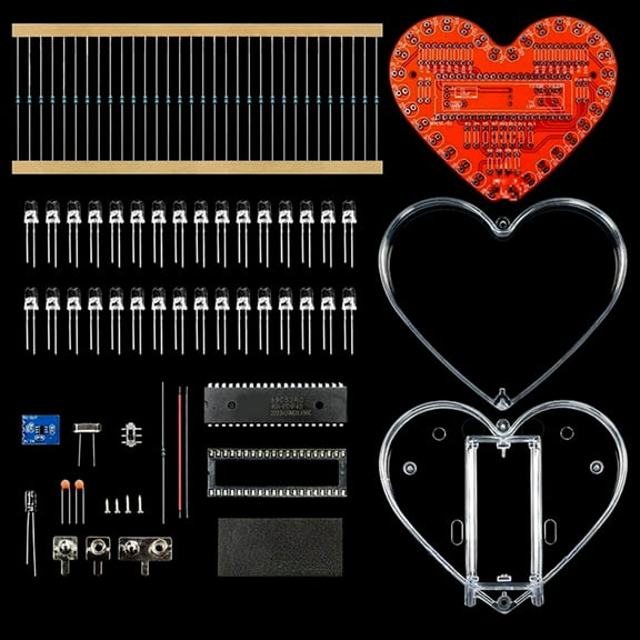 DIY Soldering Practice Set with Heart Shaped RGBs LED Lights, Educational Electronic Kit for Students and Hobbyists