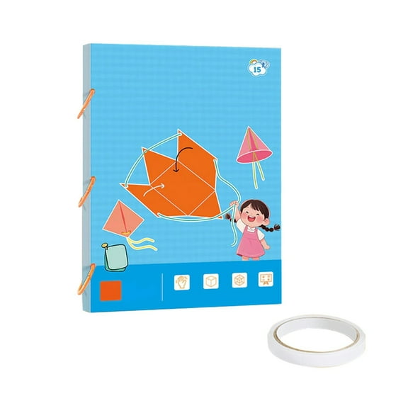 DIY Solid Geometry Book, Spatial Thinking Training Game for Children, Suitable for Children Aged 5 and Above, Educational Craft Kit Including Materials, Instructions, Stickers, and Tape