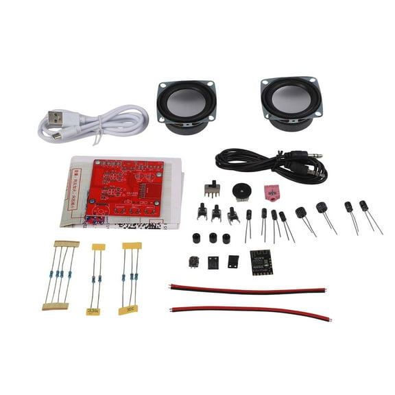 DIY Speaker Kit For Electronics Enthusiasts, 5V USB Powered Stereo Audio Module With Transparent Casing And MHM18 Component, 8002 Chip For Hands-On Learning(Without housing)