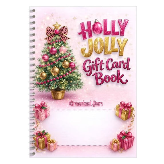 DIY Spiral Bound Christmas Gift Card Book, Merry Cash Greeting Card, Spiral Binding, Add Cards Cashs, Christmas Stocking Stuffer for Family, Friends