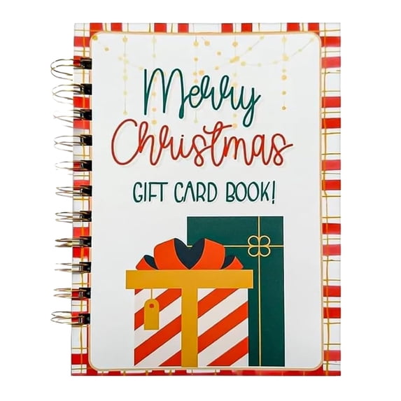 DIY Spiral Bound Christmas Gift Card Book, Merry Cash Greeting Card, Spiral Binding, Add Cards Cashs, Christmas Stocking Stuffer for Family, Friends