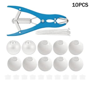 DIY Squeeze Ball Craft Kit, 6 cm Soft Rubber Ball Making Set with Expander Tool, Inflation Syringe and Zip Ties, Creative Handmade Ball Kit for Party Favors, Crafts and Gifts, 2 White 8 Clear