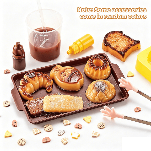 DIY Soft Foam Sensory Toy Making Kit - Create Your Own Dessert-Themed Press Toys with 6 Molds, Craft Gift for Girls