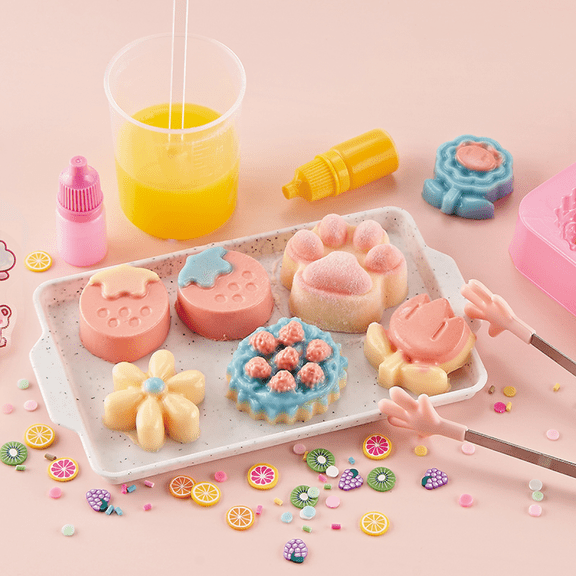DIY Squish Making Kit - Make Your Own Dessert Squishies Craft Kit with 6 Molds for Stress Relief Craft Gifts for Girls Kids Party