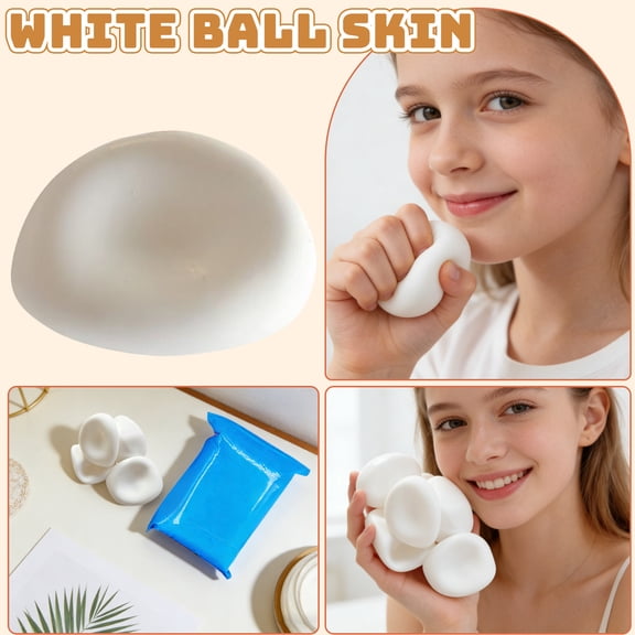 DIY Squishies Making Tool White Mochi Shape Vacuum Shell, Fillable Hollow Shell with Sealing Lid for Beads Slime, Self-Filling Customizable Stress Relief Toy Accessories Gift White S