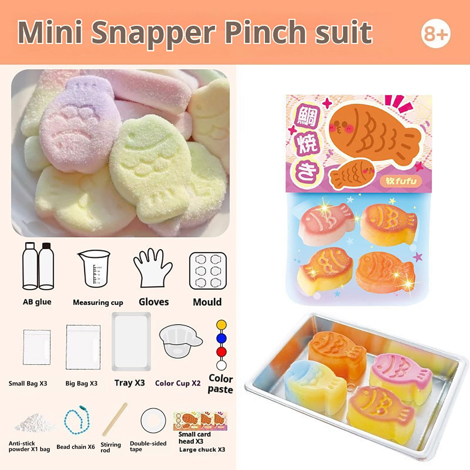 DIY Squishy Kit Cat Claw Fish Shape Cheese Pinch Material Decompression ...