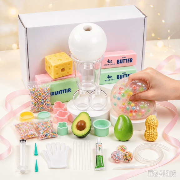 DIY Squishy Making Kit, 25 Pcs Complete Squishy Maker Set with Molds, Glue and Tools, Creative Craft Activity for Kids