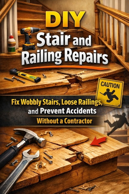 DIY Stair and Railing Repairs: Fix Wobbly Stairs, Loose Railings, and Prevent Accidents Without a Contractor, (Paperback)