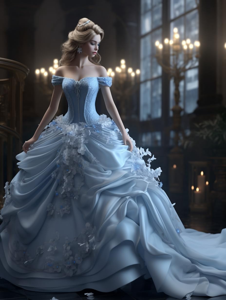 cross stitch formal dresses DIY Stamped Kits Beauty Blue Dress Princess for Beginners Easy 11CT Needlepoint Embroidery Counted Cross Stitch Kits Art Craft Wall Lawn suit