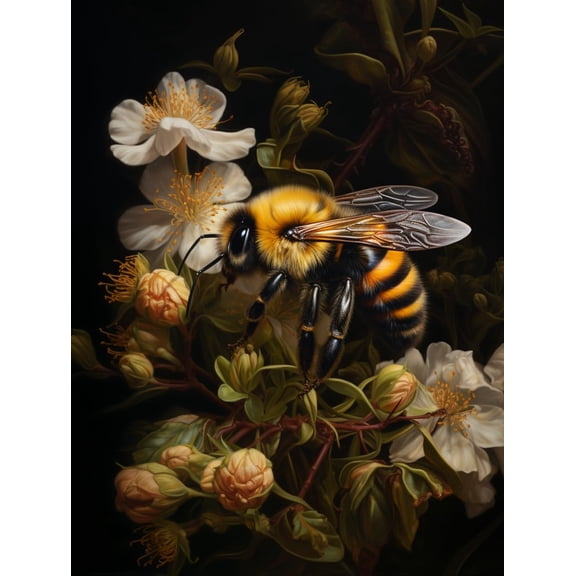 DIY Stamped Cross Stitch Kits for Beginners Easy Bumble Bee in Flower 11CT Needlepoint Embroidery Counted Cross Stitch Kits Art Craft Wall Decoration and Gift 40x50cm(1)