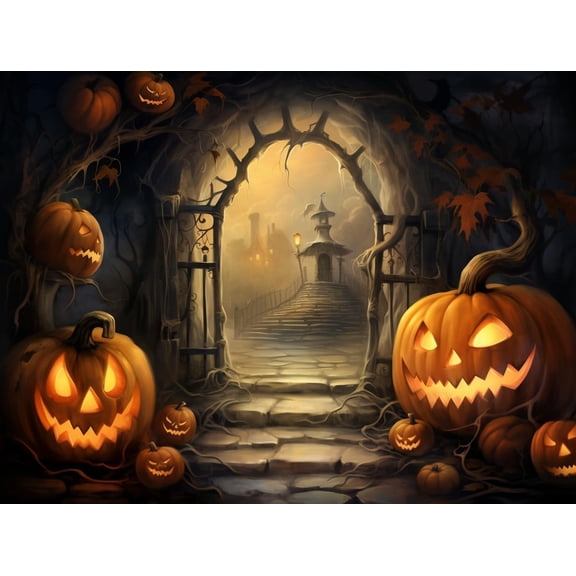 DIY Stamped Cross Stitch Kits for Beginners Easy Halloween Castle Pumpkin Ghost 11CT Needlepoint Embroidery Counted Cross Stitch Kits Art Craft Wall Decoration and Gift 40x50cm(2)