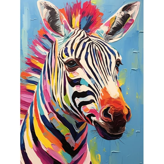 DIY Stamped Cross Stitch Kits Colorful Textured Animal Zebra for Beginners Easy 11CT Needlepoint Embroidery Counted Cross Stitch Kits Art Craft Wall Decoration 40x50cm(2)