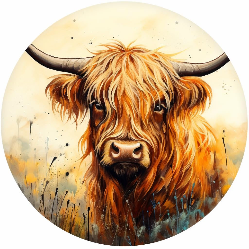 DIY Stamped Cross Stitch Kits Cute Highland Cow Cattle for Beginners ...