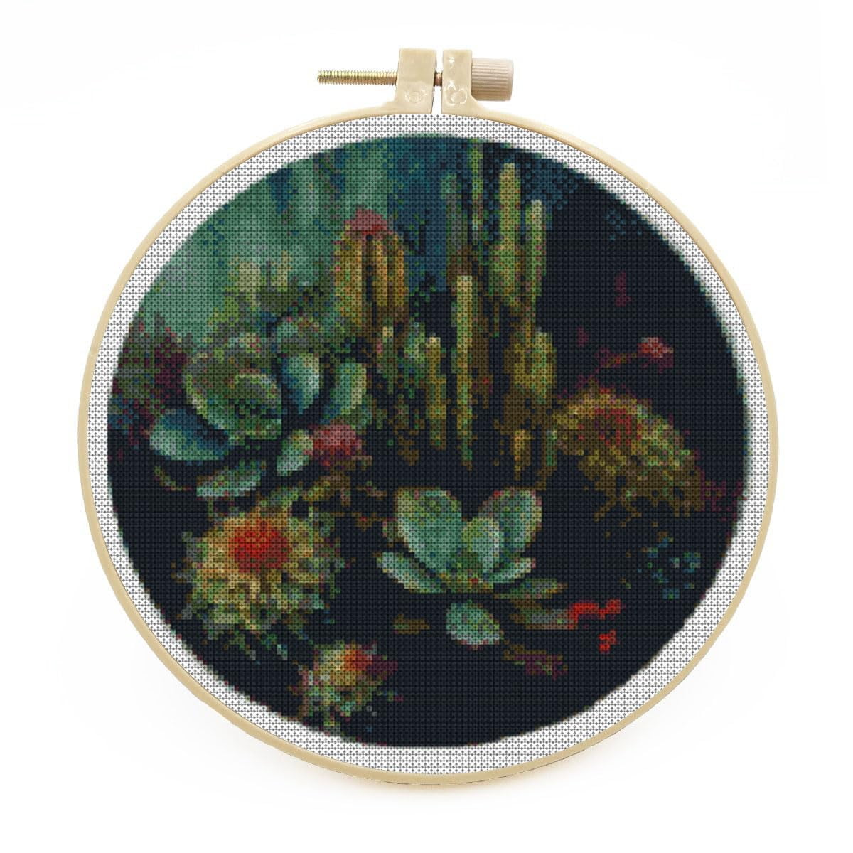 DIY Stamped Cross Stitch Kits with Hoop Vintage Cactus Succulent for  Beginners Easy 11CT Needlepoint Embroidery Counted Cross Stitch Kits Art  Craft Wall Decoration and Gift 33x33cm - Walmart.com