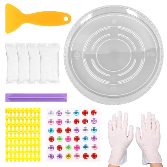 DIY Stepping Stone Mold Kit Handprint Stepping Stone DIY Craft Kit Include Letter Number Stamp Gloves Spatula for Garden Yard Decor