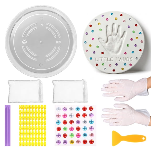 DIY Stepping Stone Mold Kit Handprint Stepping Stone DIY Craft Kit Include Letter Number Stamp Gloves Spatula for Garden Yard Decor