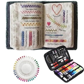 DIY Stitch Book,Bexikou Embroidery Stitch Book,Needle and Thread Embroidery Stitch Book for Beginners and Enthusiasts, Cross Stitch Bookmark Kit with Needles, Scissors, Thread, Tape Measure