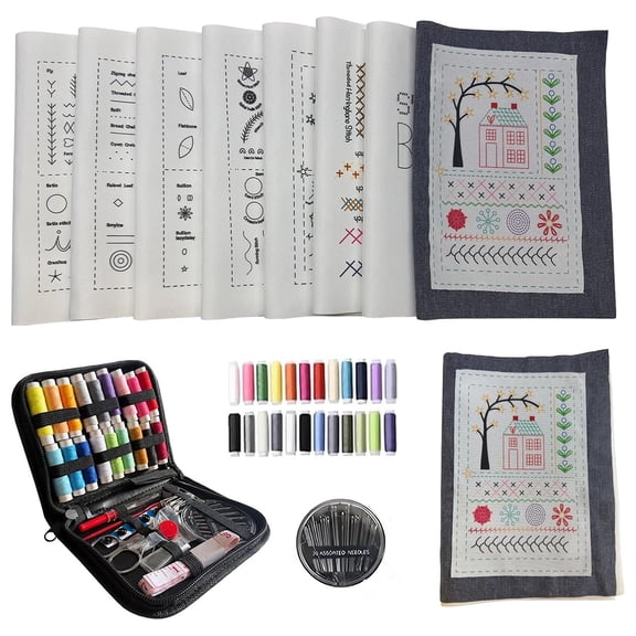 DIY Stitch Book, Embroidery Stitch Book with Instructional Tutorial 138 Pattern and Sewing Tool Set, Embroidery Sewing Books for Beginners and Embroidery Enthusiast