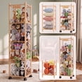thumbnail image 1 of BrooveWave Wooden Stuffed Animal Storage, Adjustable 1–4 Tier Stuffed Animal Organizer with Wheels, Natural PineWood Toy Storage,Plushies Storage for Kidroom,Playroom,Bedrooms & Toddler Room, 1 of 7