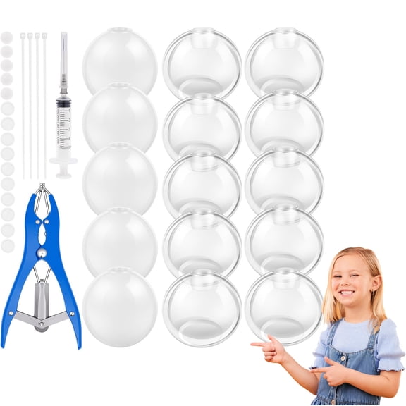 DIY Stress Ball Making Kit ,15 PCS TPR Skins with Expander & Vacuum Tool, Complete Squishy Maker Kit for Adults , ASMR Sensory Stress Relief Toys, Customizable Self-Care Gift for Office & Anxiety