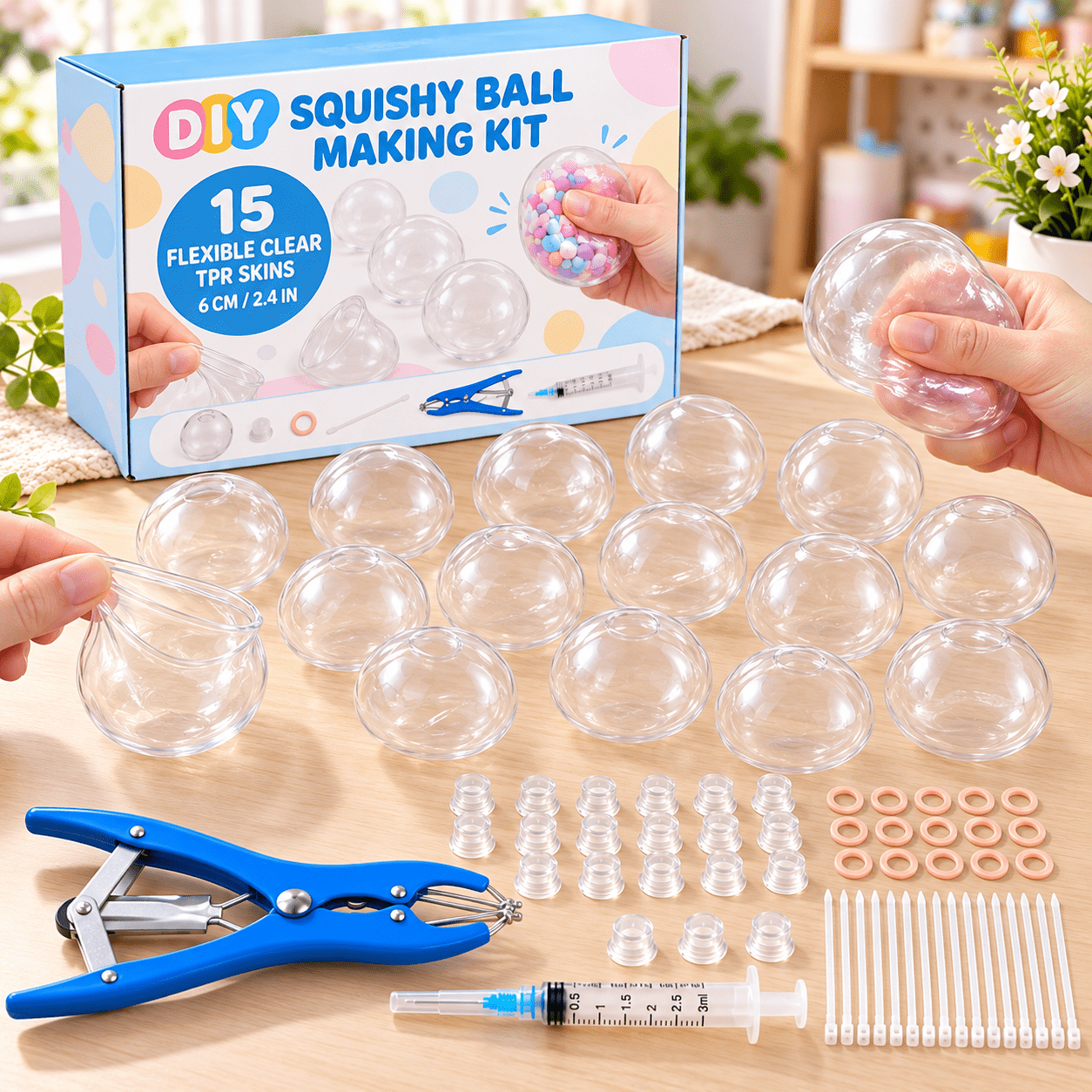 Screwdriver Fidget DIY Stress Ball Making Kit, Empty TPR Squishy Ball Skins with Sealing ...