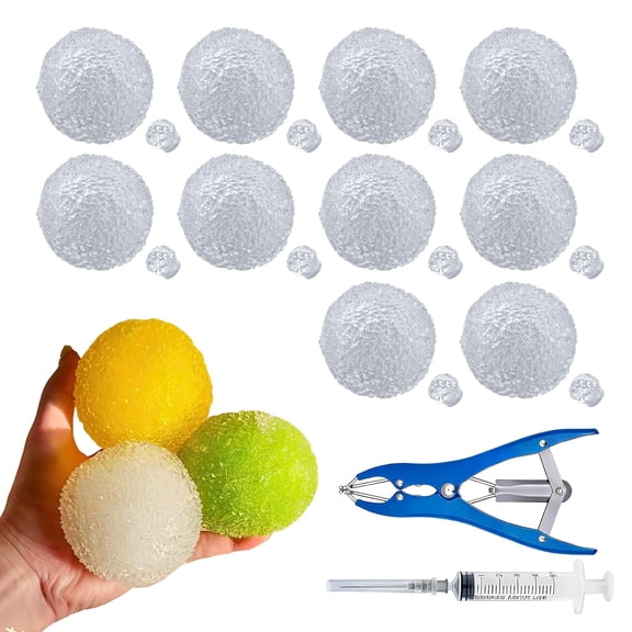 DIY Stress Ball Making Kit,Red Bayberry 10/16PCS TPR Skins with Expander&Vacuum Tool,Complete Squishy Maker Kit for Adults, ASMR Sensory Stress Relief Toys (16PCS)