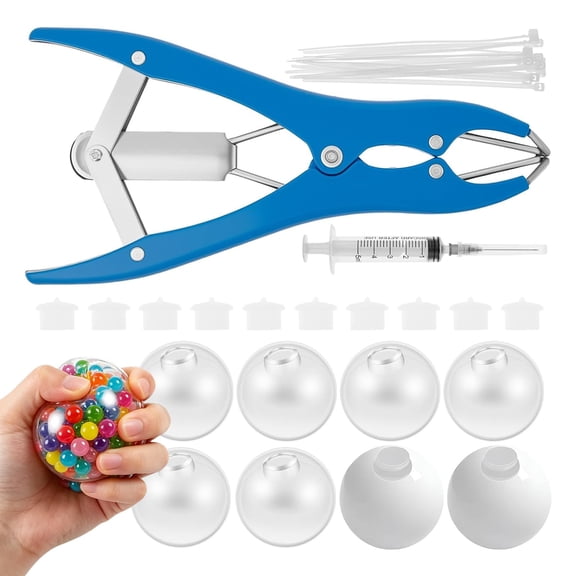 DIY Stress Ball Making Kit for Adults, Empty Squishys Skin with Expander & Vacuum Tool, Complete Squishys Maker Kit for Sensory Fidget