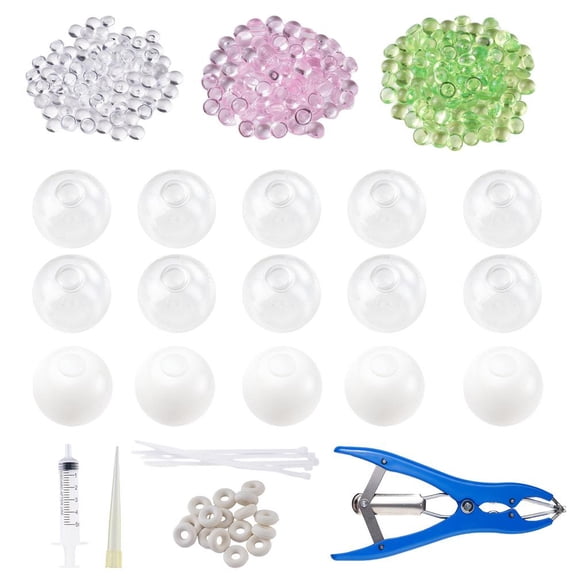 DIY Stress Ball Making Kit with Expansion Tool, 15 Pack Clear Squishy Ball Craft Set with Colorful Fillers, Sensory Fidget Toy for Kids and Adults