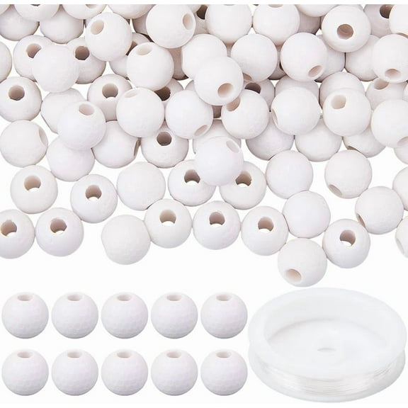 DIY Stretch Bracelet Kits including Opaque Acrylic Beads Elastic Crystal Thread White 11mm Hole: 3.5mm 50pcs/set 3 sets