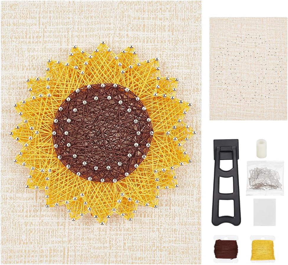 DIY String Art Kit Craft Beginners Sunflower String Art Nail String Art ...