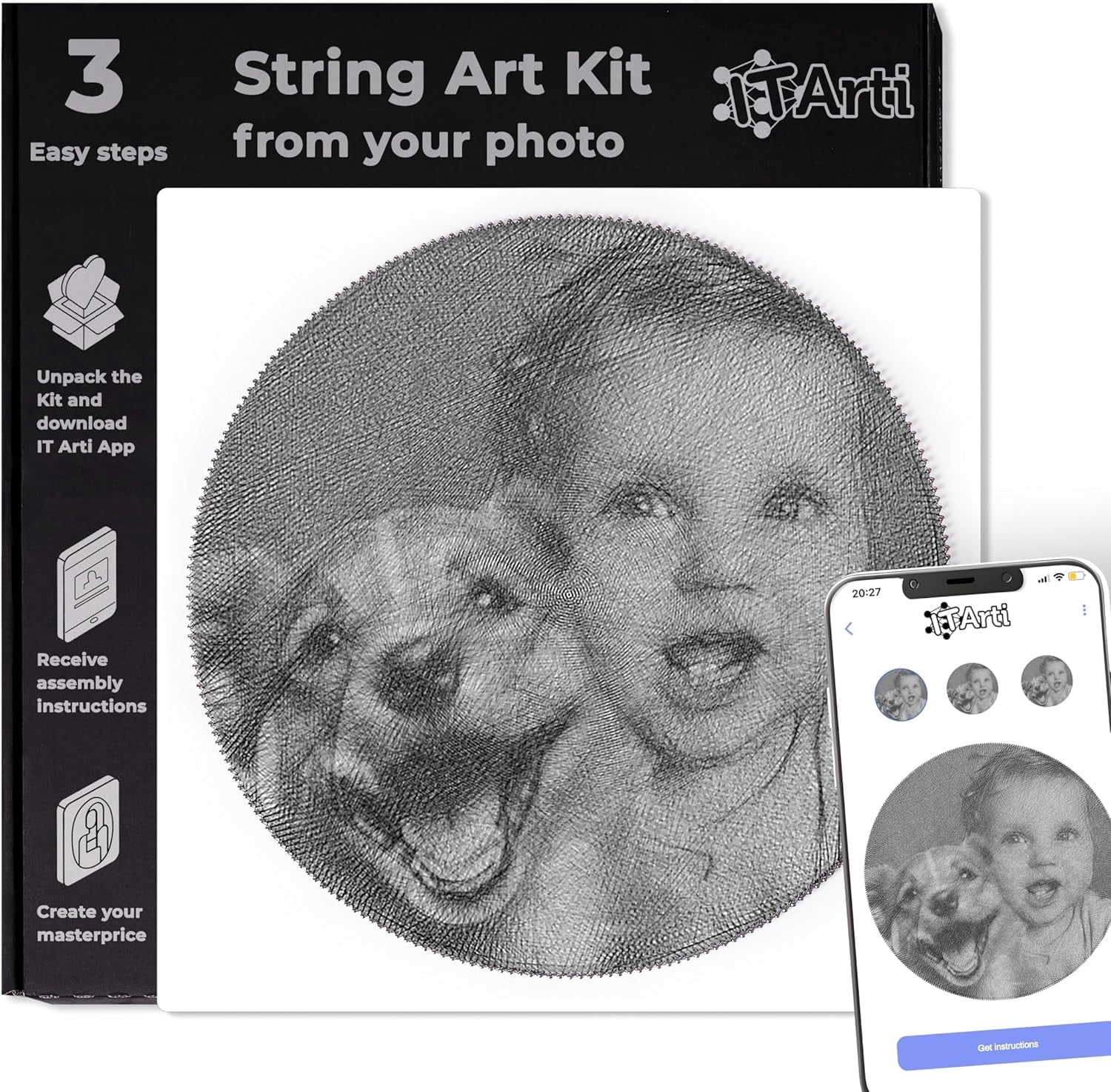 IT Arti DIY String Art Kit for Adults - Personalized Art - Beginner-Friendly