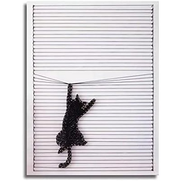 DIY String Art Kit -Naughty cat String Art Kit,DIY Craft Wooden Winding Nail Picture for Adults,Teens,Beginner,Kids.$$Art & Craft