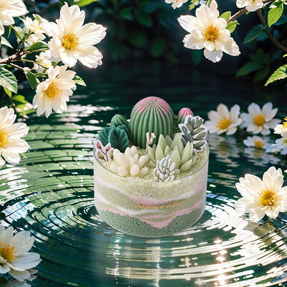 DIY Succulent Landscape Scented Candle,2024 DIY Sand Painting Candle, Colored Sand Art Bottles with Aromatherapy Sand Wax & Decorative Succulent Cactus Candles for Party Shower Spa Home Decoration