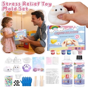 DIY Taba Squishing Making Kit,18oz Squishing Molds Silicone,Liquid Silicone 1:1 AB Ratio Epoxy Resin Mix for Squishy Making, Mold Cat Claw, Hamster, Rabbit,Gifts for Any Occasion Art & Craft