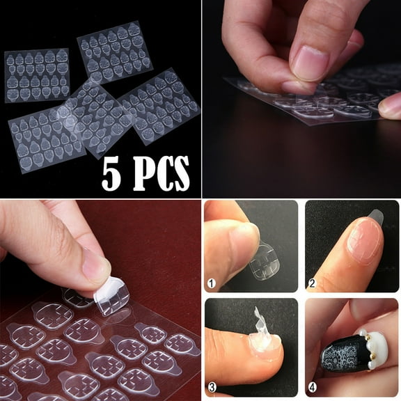 DIY Tape Stickers Kit with Double Glue for Manicure Designs and False Nail Application