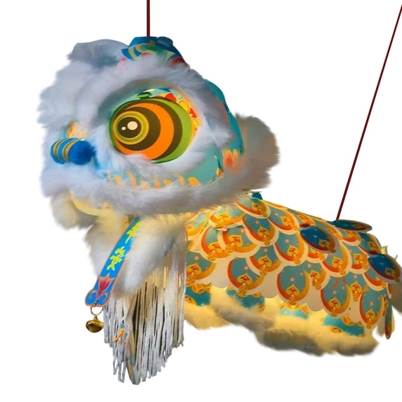 DIY Tassel Lion Dance Lantern Kit, Handmade Chinese New Year Decoration Craft for Kids & Adults, Traditional Festival Paper Lantern for Home & Party Decor, Portable Hanging Ornament
