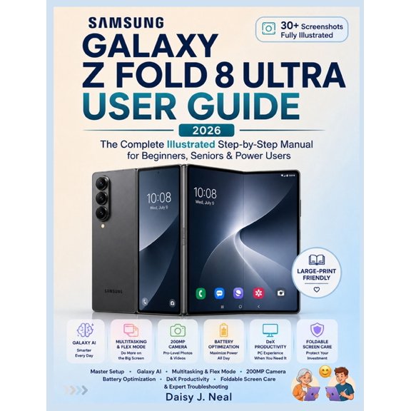 DIY Tech Consumer Guides Samsung Galaxy Z Fold 8 Ultra User Guide: The Complete Illustrated Step-by-Step Manual for Beginners, Seniors & Power Us, (Paperback)