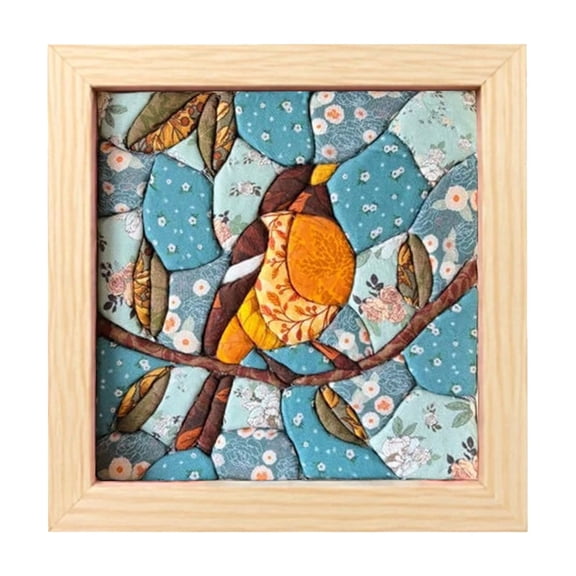 DIY Textile Art Kit with Wooden Frame - Creative Fabric Craft Project for Adults and Home Decor B