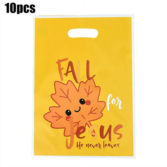 DIY Thanksgiving Gift Bags with Handles, Autumn Religious Treat with Maple Leaf for Christmas Candy Wrapping Supplies
